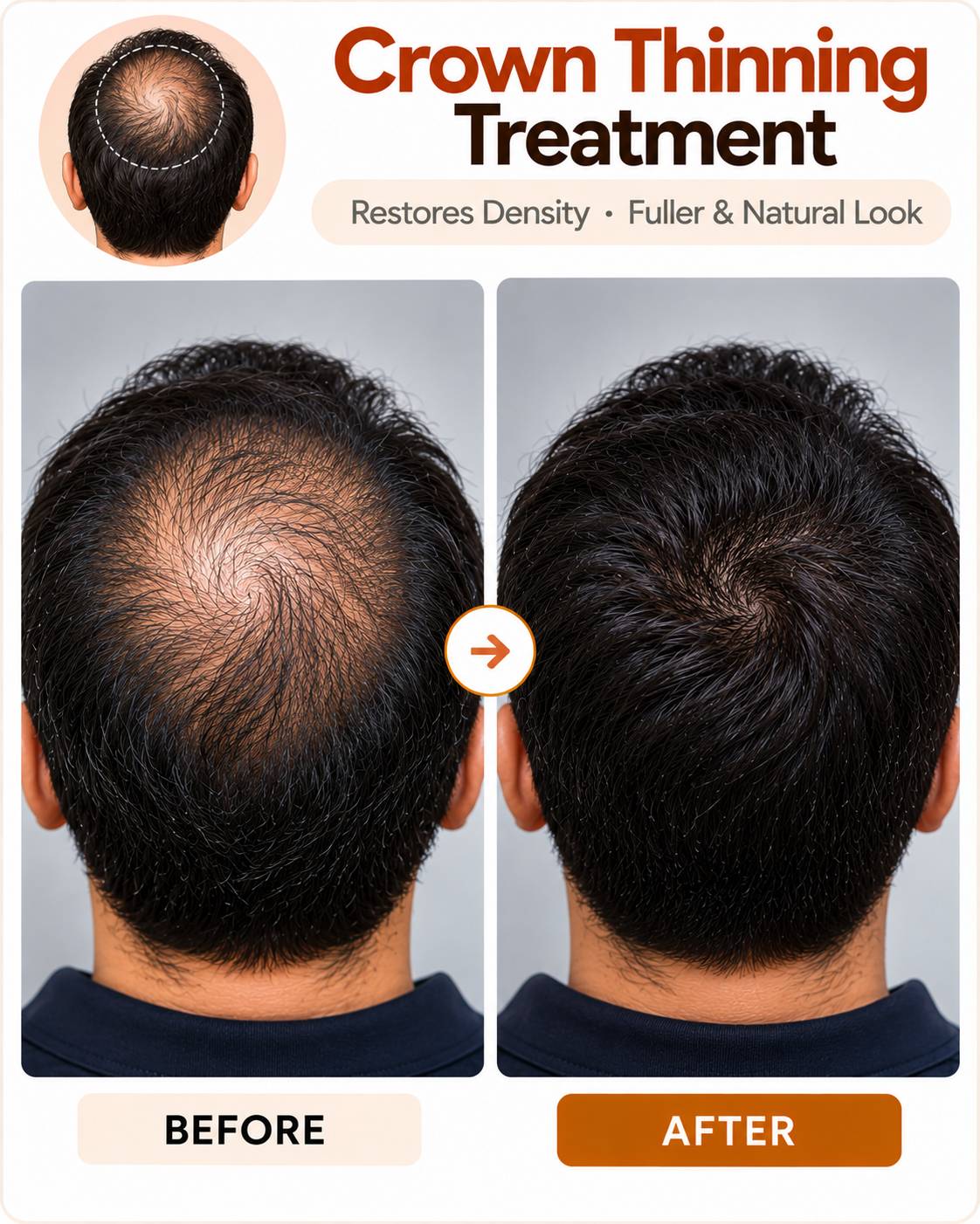 PRP and GFC treatment for crown thinning at Vridhi Skin Clinic, Sindhanur