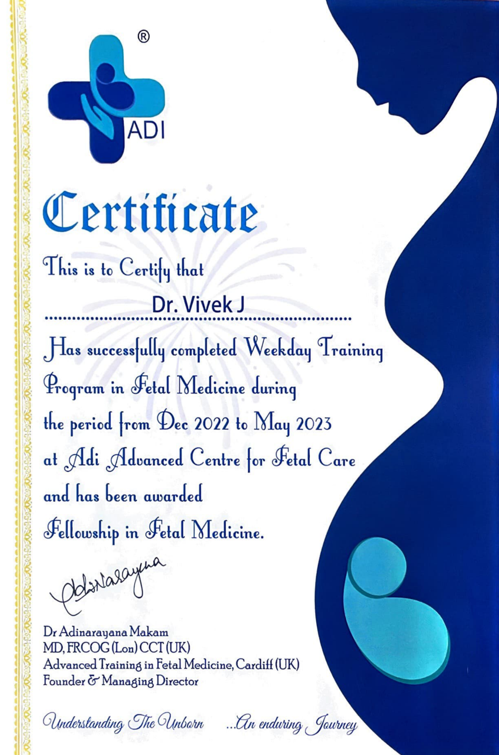 Fellowship in Fetal Medicine Certificate