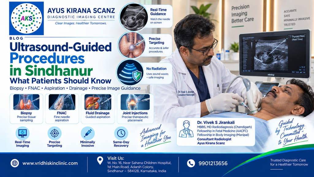 Ultrasound-guided procedures in Sindhanur - biopsy session at clinic