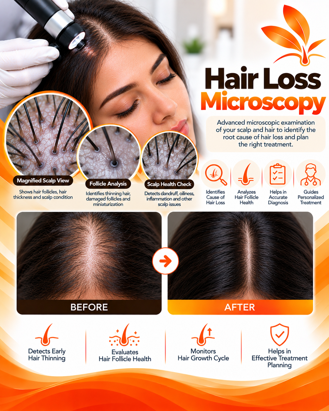 Hair loss microscopy for hair fall at Vridhi Skin Clinic, Sindhanur
