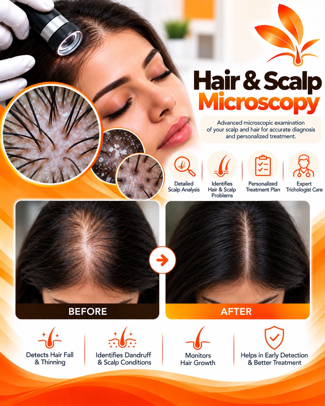 Hair and scalp microscopy at Vridhi Skin Clinic, Sindhanur