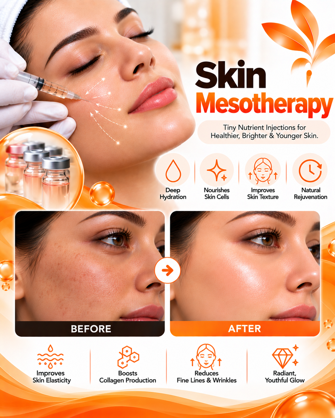 Skin mesotherapy before and after at Vridhi Skin Clinic, Sindhanur