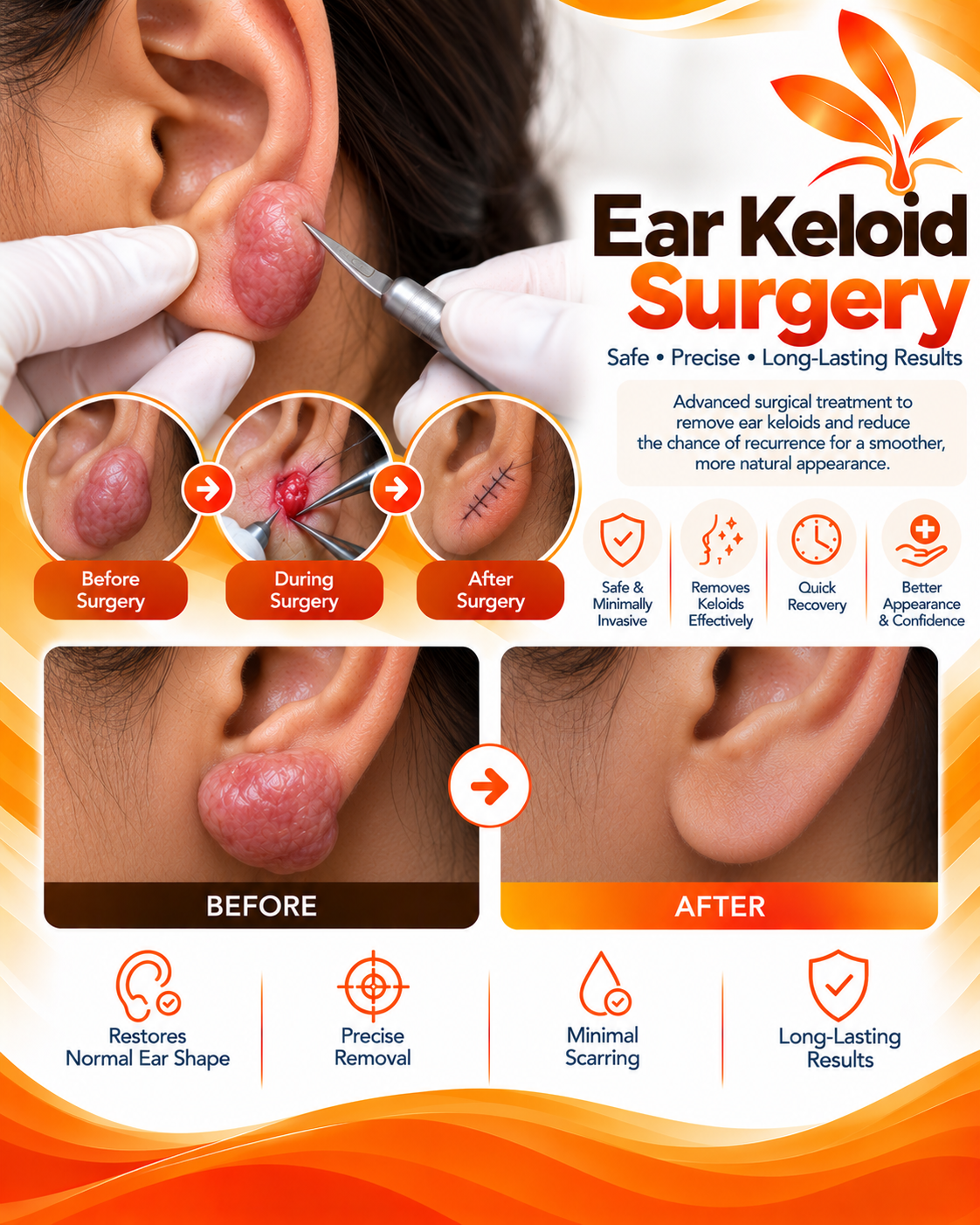 Ear keloid surgery at Vridhi Skin Clinic, Sindhanur