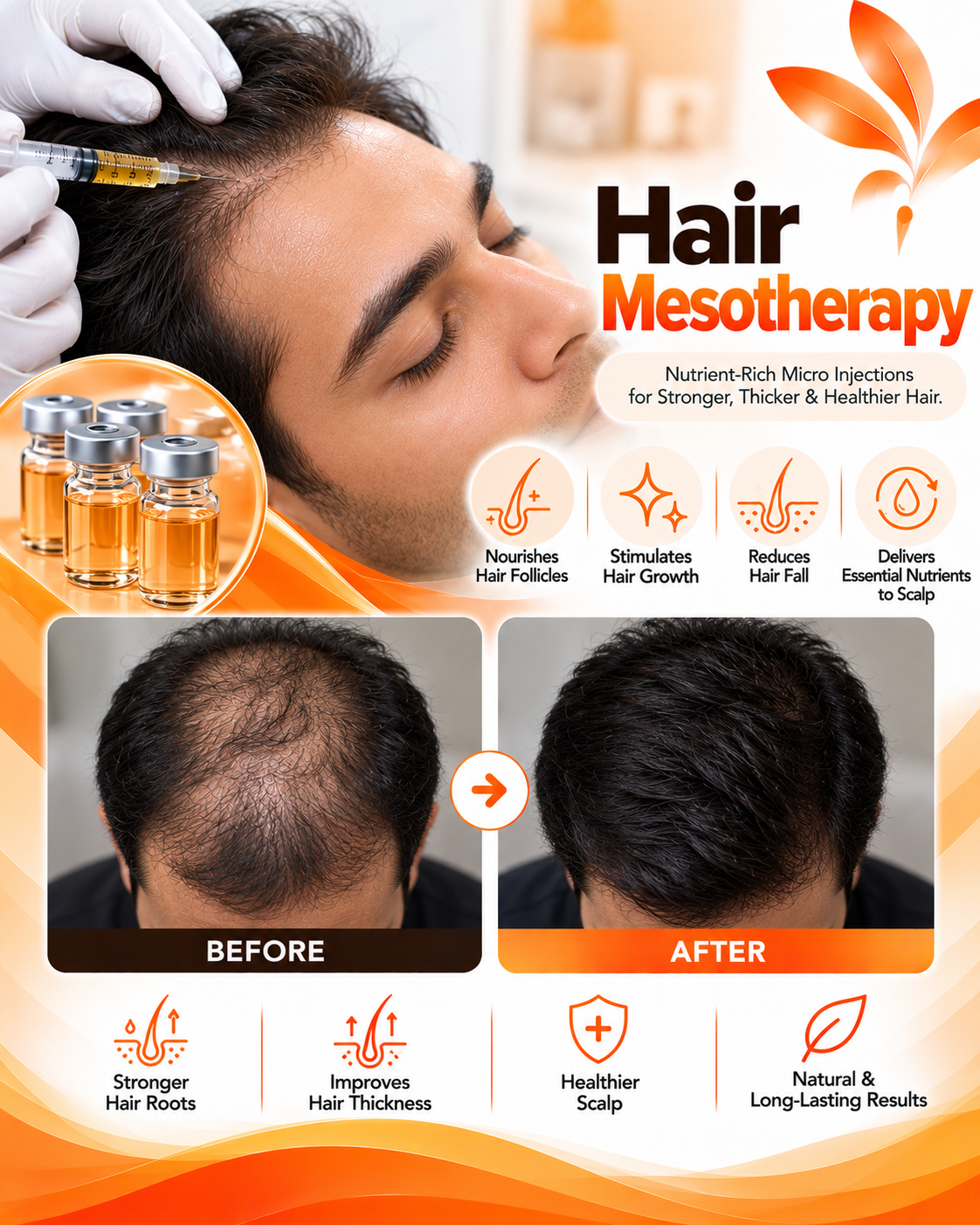 Hair mesotherapy before and after at Vridhi Skin Clinic, Sindhanur