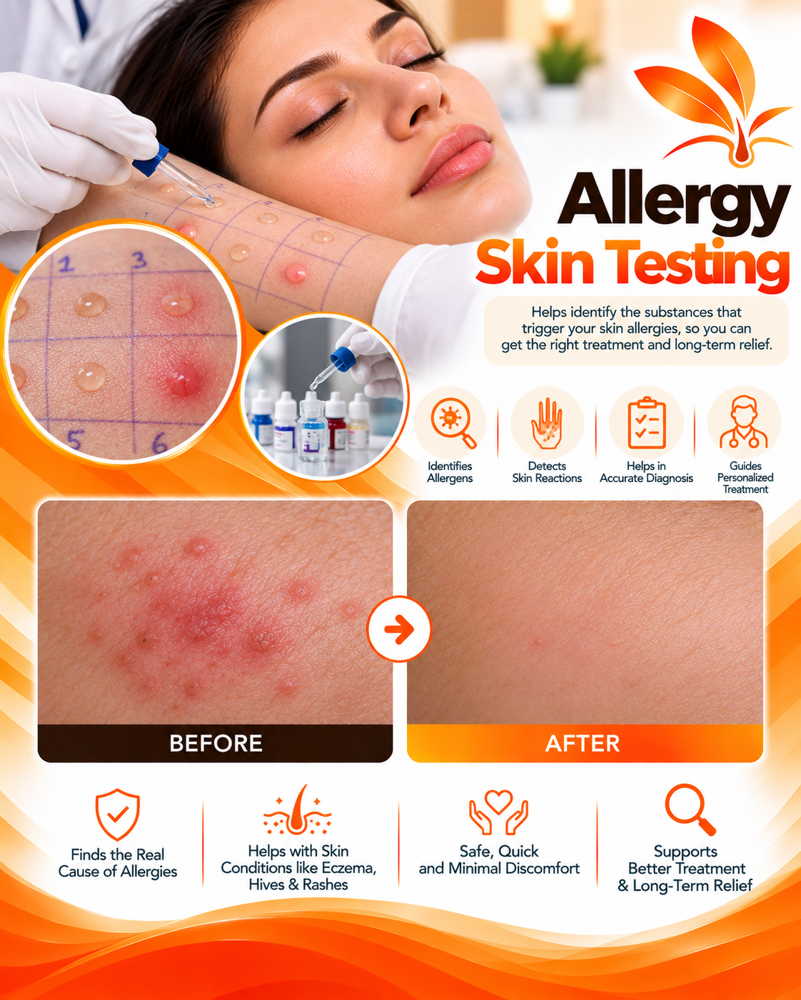 Allergy skin testing for hives at Vridhi Skin Clinic, Sindhanur